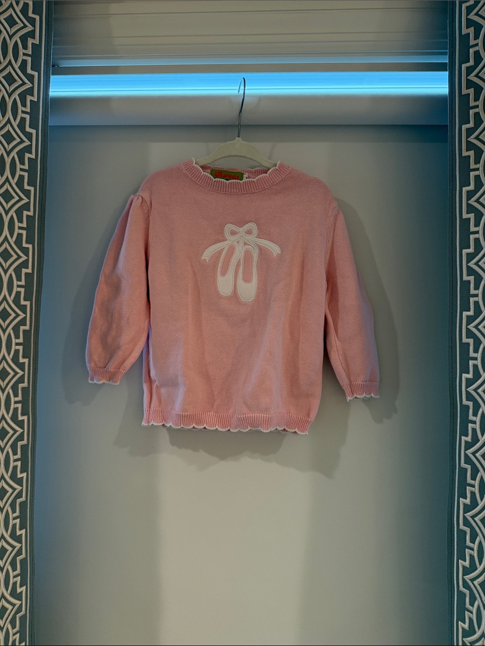Girls' Pink Ballet Slipper Knit Sweater